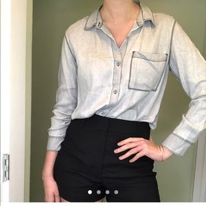 Talula - Aritzia light grey collared shirt